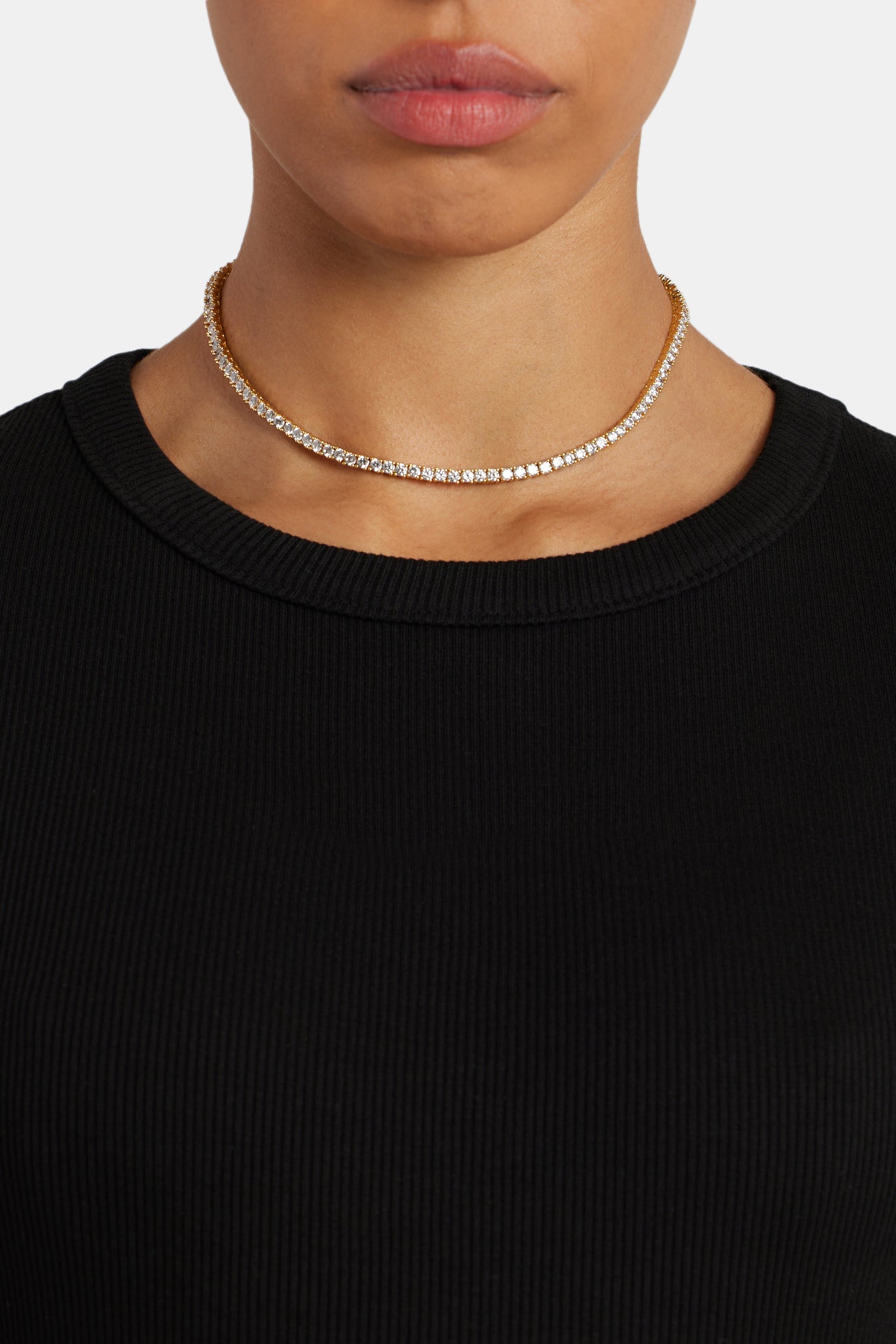3mm Tennis Chain Choker - Gold